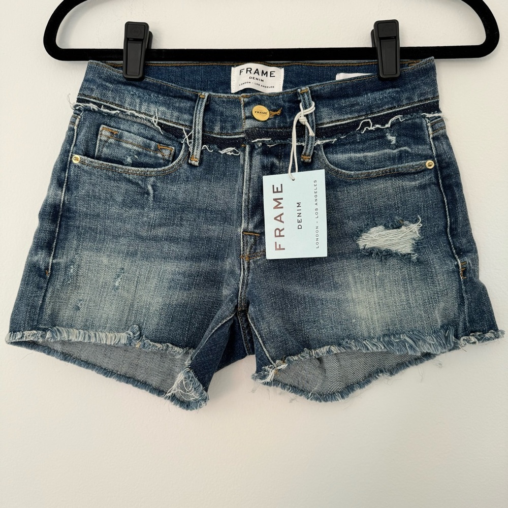 Frame Le Cutoff Distressed Denim Shorts